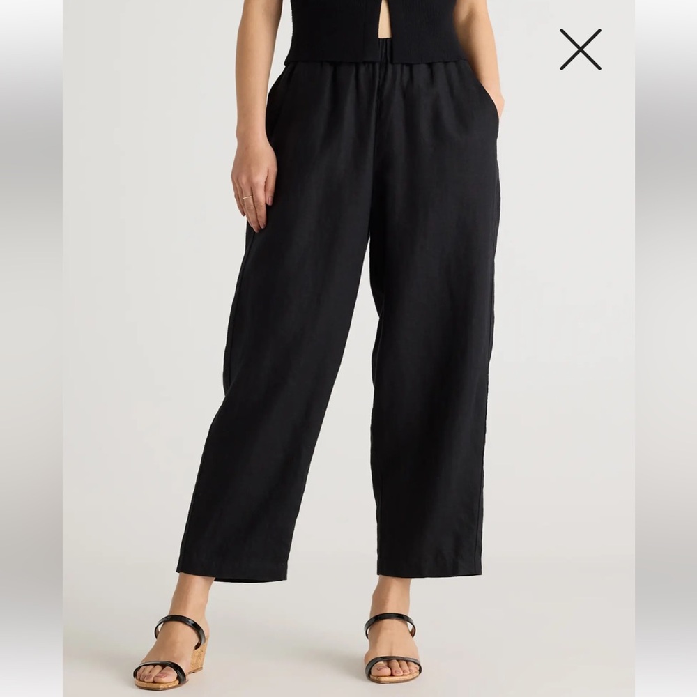 Quince Black Linen Pants Size Small
